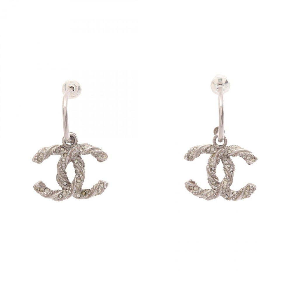 Chanel Coco Mark Hoop Pierced Earrings #329052C55B